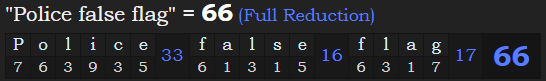 "Police false flag" = 66 (Full Reduction)