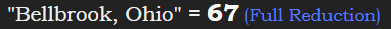 "Bellbrook, Ohio" = 67 (Full Reduction)