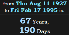 67 Years, 190 Days