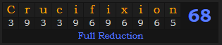 "Crucifixion" = 68 (Full Reduction)
