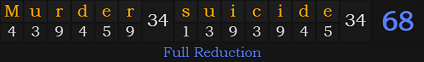 "Murder-suicide" = 68 (Full Reduction)