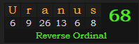 "Uranus" = 68 (Reverse Ordinal)