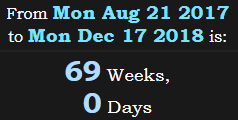 69 Weeks, 0 Days