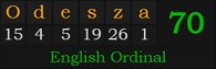 "Odesza" = 70 (English Ordinal)