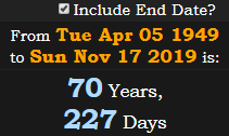 70 Years, 227 Days