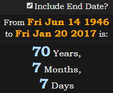 70 Years, 7 Months, 7 Days
