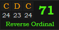 "CDC" = 71 (Reverse Ordinal)