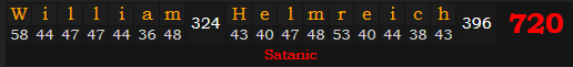 "William Helmreich" = 720 (Satanic)
