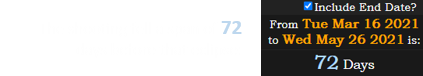 The shooting fell a span of 72 days before that eclipse: