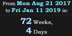 72 Weeks, 4 Days
