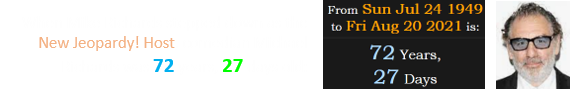 When Mike Richards stepped down as the New Jeopardy! Host, comedian Michael Richards was 72 years, 27 days old: