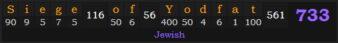 "Siege of Yodfat" = 733 (Jewish)