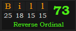 "Bill" = 73 (Reverse Ordinal)