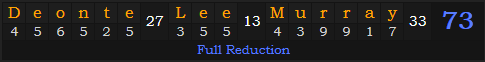 "Deonte Lee Murray" = 73 (Full Reduction)