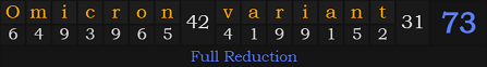 "Omicron variant" = 73 (Full Reduction)