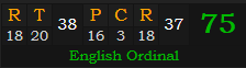 "RT-PCR" = 75 (English Ordinal)