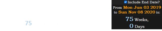 Consider how James Holzhauer's winning streak ended a span of exactly 75 weeks before Trebek's death: