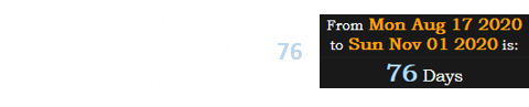 On the date Hassell died, Koresh would have been 76 days after his birthday: