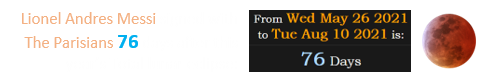Lionel Andres Messi signed with The Parisians 76 days after this year’s Total lunar eclipse: