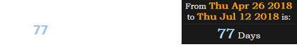 Cosby was originally found guilty 77 days before his birthday: