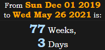 77 Weeks, 3 Days