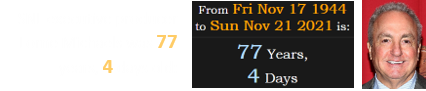 SNL executive producer Lorne Michaels was 77 years, 4 days old: