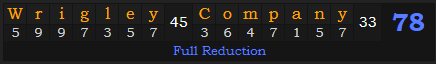 "Wrigley Company" = 78 (Full Reduction)