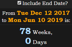 78 Weeks, 0 Days