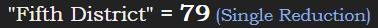 "Fifth District" = 79 (Single Reduction)