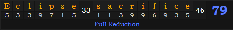 "Eclipse sacrifice" = 79 (Full Reduction)