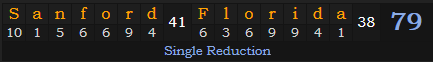 "Sanford, Florida" = 79 (Single Reduction)