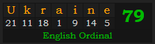 "Ukraine" = 79 (English Ordinal)