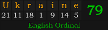 "Ukraine" = 79 (English Ordinal)