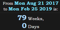 79 Weeks, 0 Days
