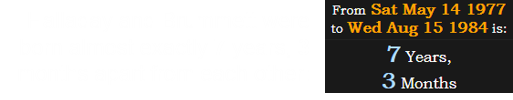 Halladay and Brummett were born almost exactly 7 years, 3 months apart from each other: