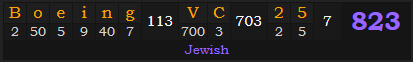 "Boeing VC-25" = 823 (Jewish)
