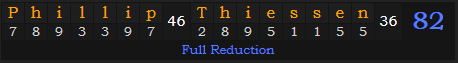 "Phillip Thiessen" = 82 (Full Reduction)