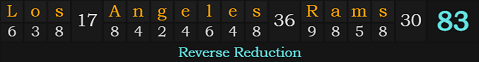 "Los Angeles Rams" = 83 (Reverse Reduction)