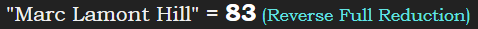 "Marc Lamont Hill" = 83 (Reverse Full Reduction)