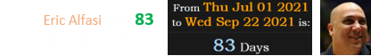 Eric Alfasi died 83 days after his birthday: