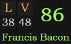 "LV" = 86 (Francis Bacon)