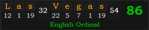 "Las Vegas" = 86 (English Ordinal)