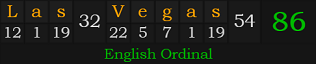 "Las Vegas" = 86 (English Ordinal)