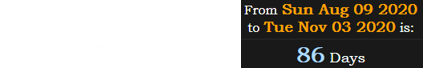 Harris died 86 days before Election Day: