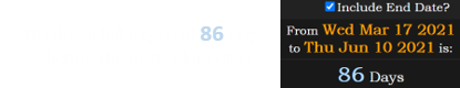 His death fell a span of 86 days before the next solar eclipse: