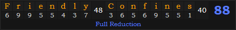 "Friendly Confines" = 88 (Full Reduction)