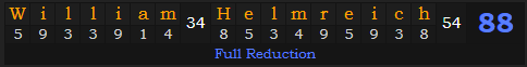 "William Helmreich" = 88 (Full Reduction)