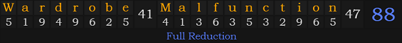 "Wardrobe Malfunction" = 88 (Full Reduction)