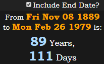 89 Years, 111 Days