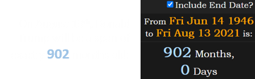 On August 13th, Donald Trump will be a span of exactly 902 months old: